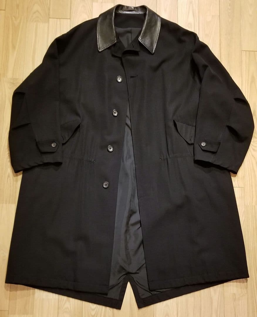 96AW　ヨウジヤマモトプールオム　襟切り替えモッズコート　ウールギャバ