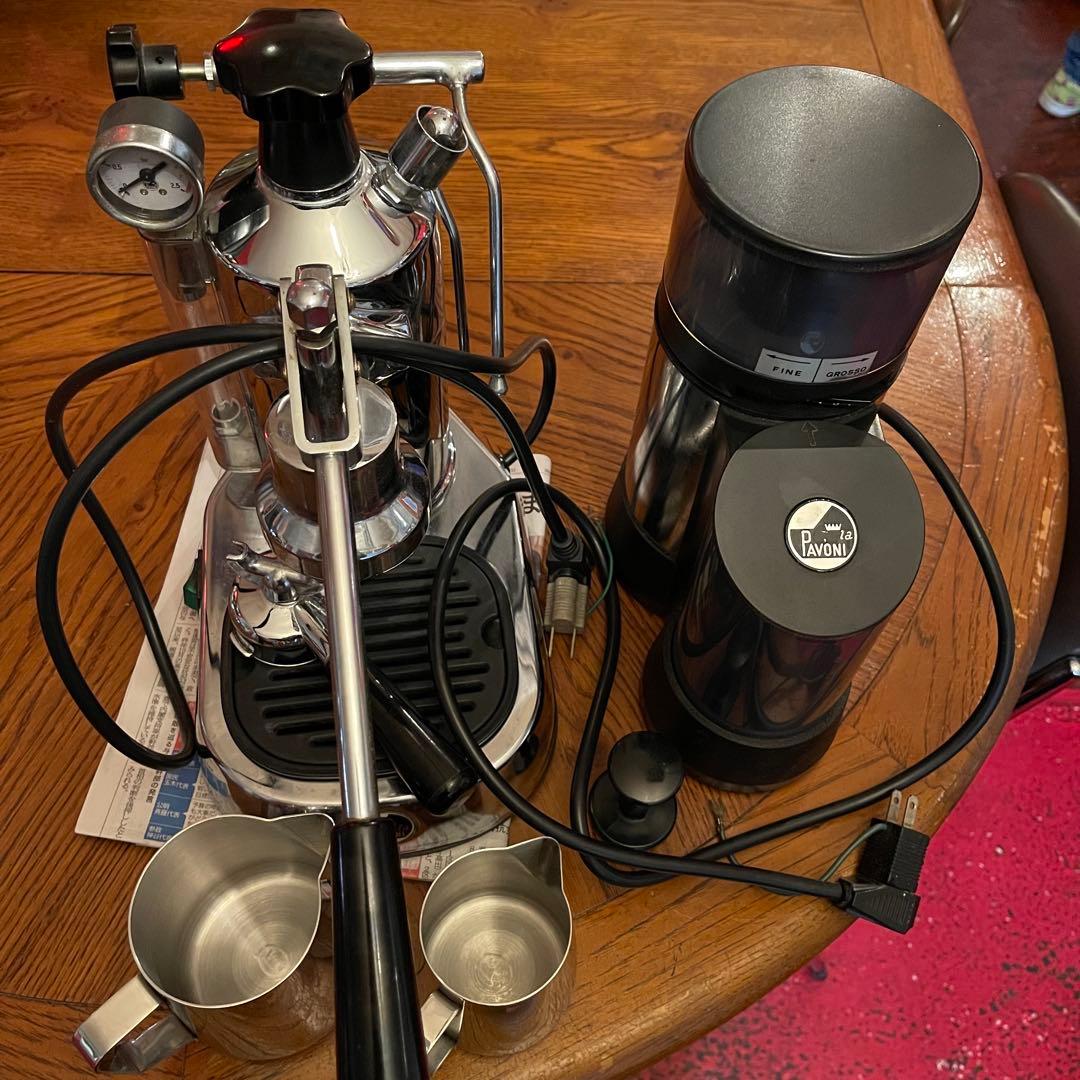 LA PAVONI プロフェッショナルとJolly エスプレッソマシンミルセット