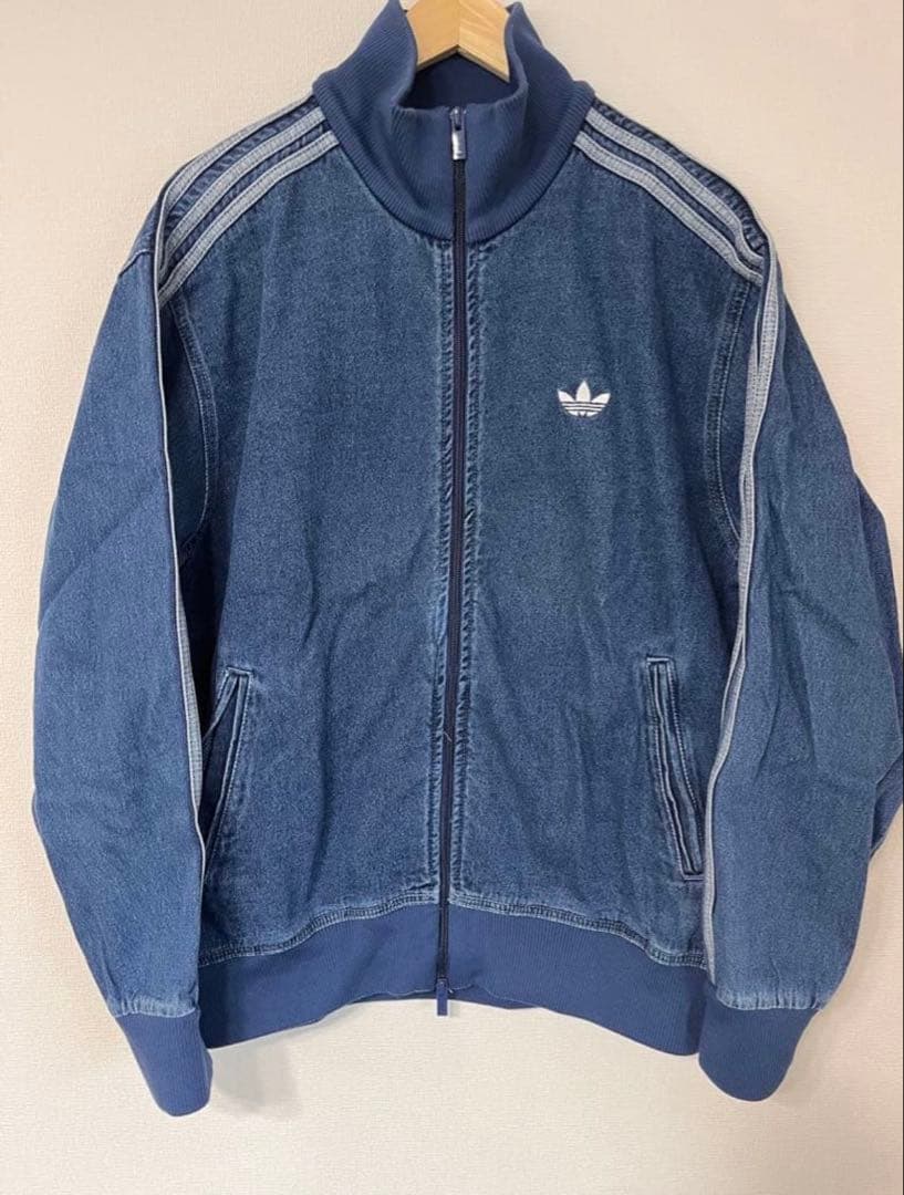 XL アディダス　デニムジャケットファイヤーバードトラック インディゴブル