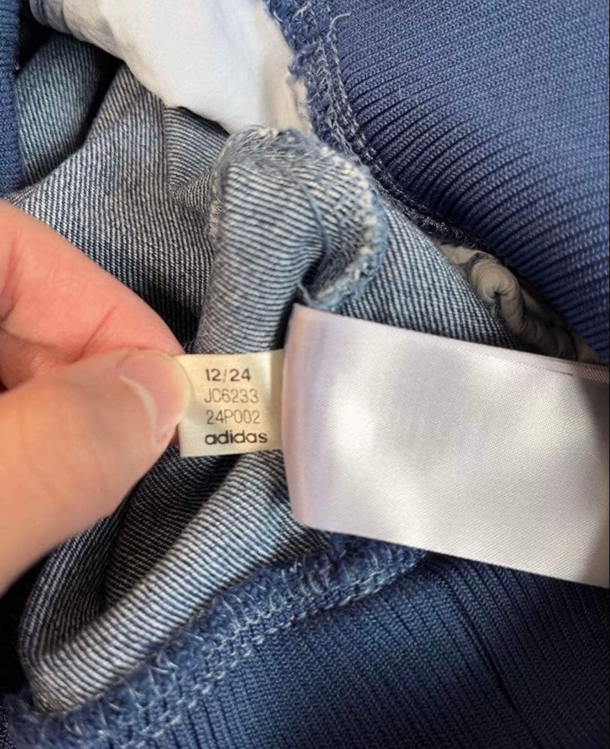 XL アディダス　デニムジャケットファイヤーバードトラック インディゴブル