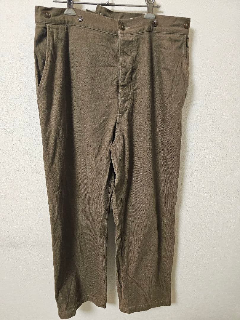 COMOLI 21SS コットンシルクオーバーパンツ OLIVE 3