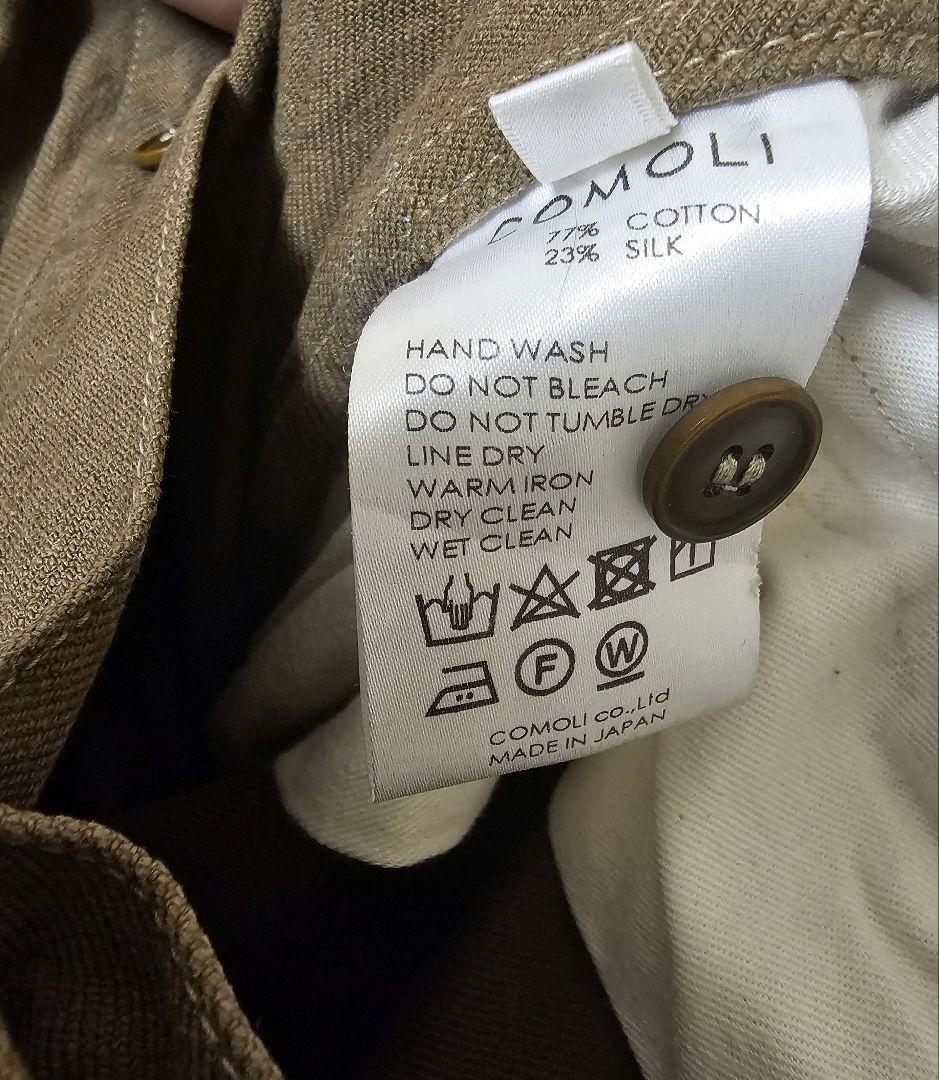 COMOLI 21SS コットンシルクオーバーパンツ OLIVE 3