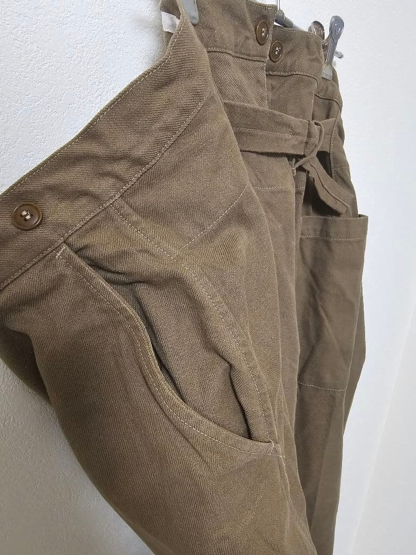 COMOLI 21SS コットンシルクオーバーパンツ OLIVE 3