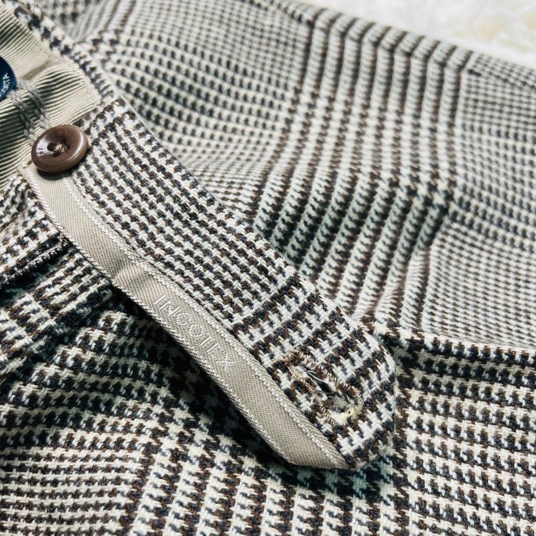 INCOTEX SLIMFIT Glen Check slacks 50 茶