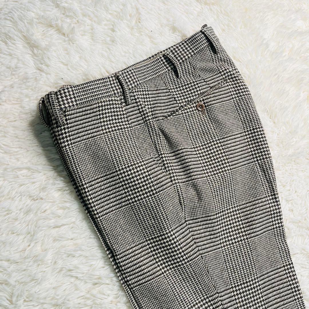 INCOTEX SLIMFIT Glen Check slacks 50 茶
