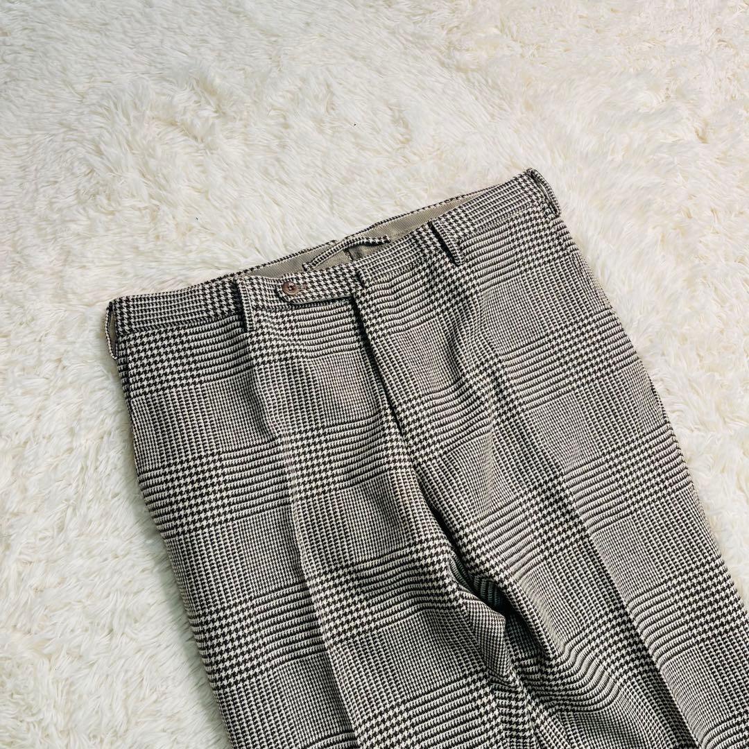 INCOTEX SLIMFIT Glen Check slacks 50 茶