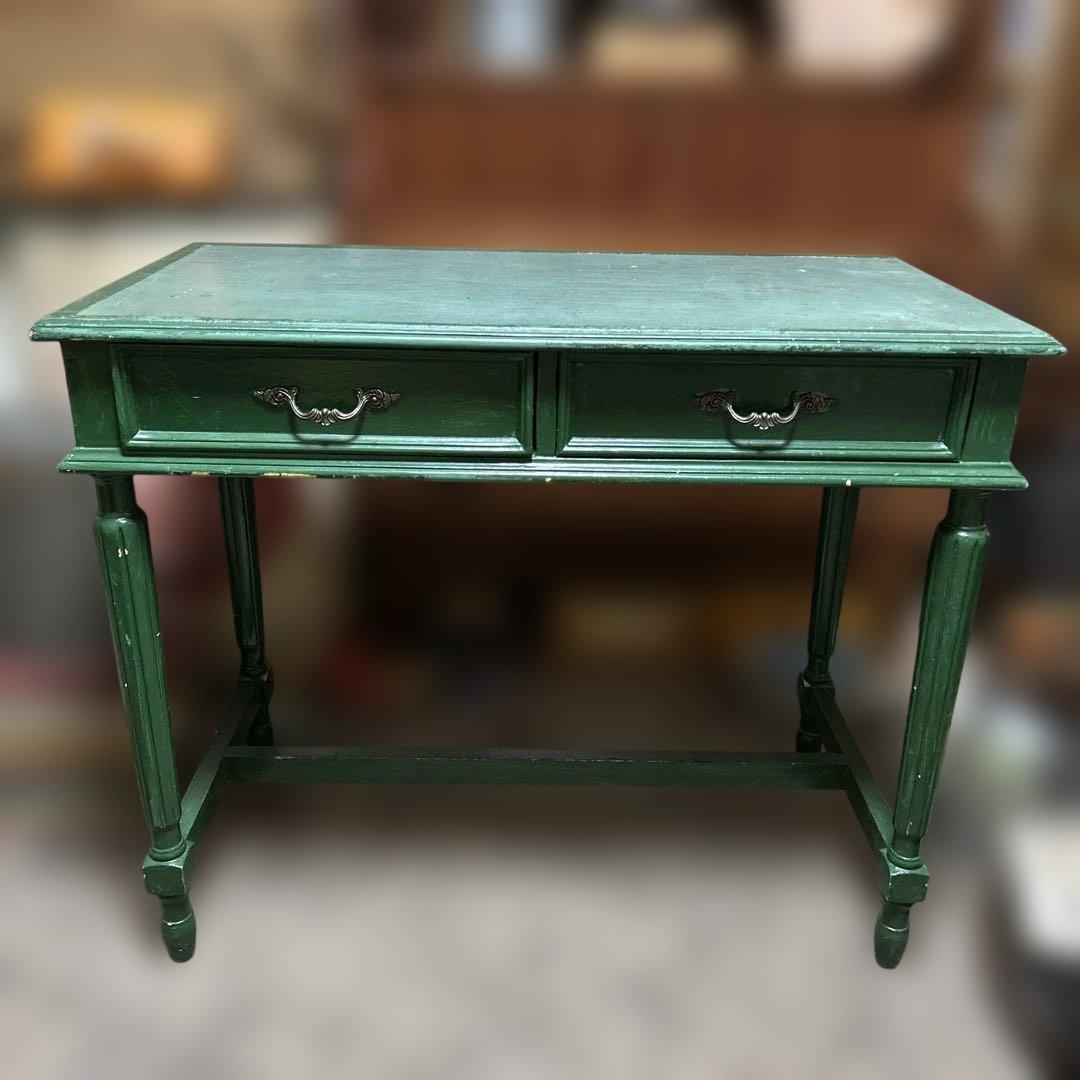 ヴィンテージ アメリカンデスク 机 レトロ 蚤の市 アンティーク 店舗什器 緑