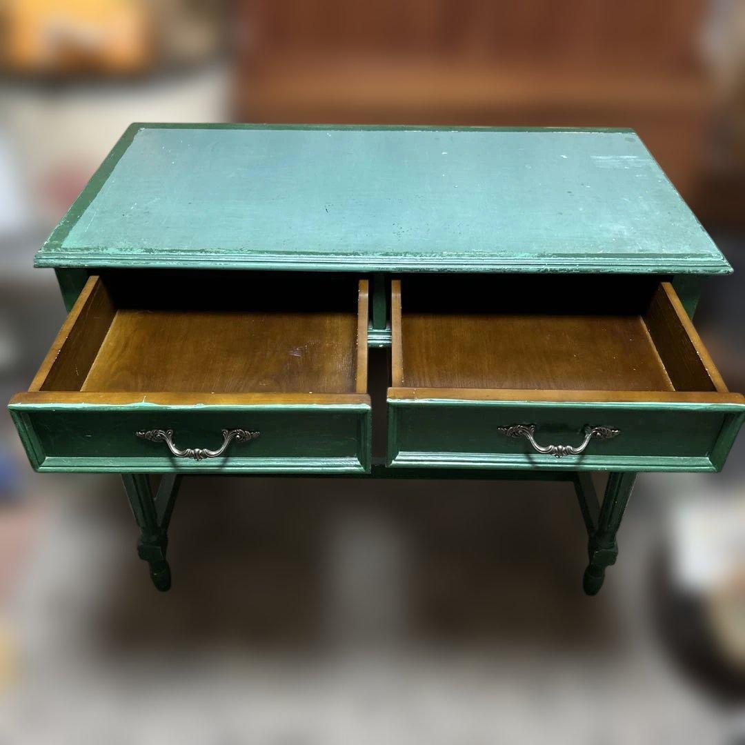 ヴィンテージ アメリカンデスク 机 レトロ 蚤の市 アンティーク 店舗什器 緑