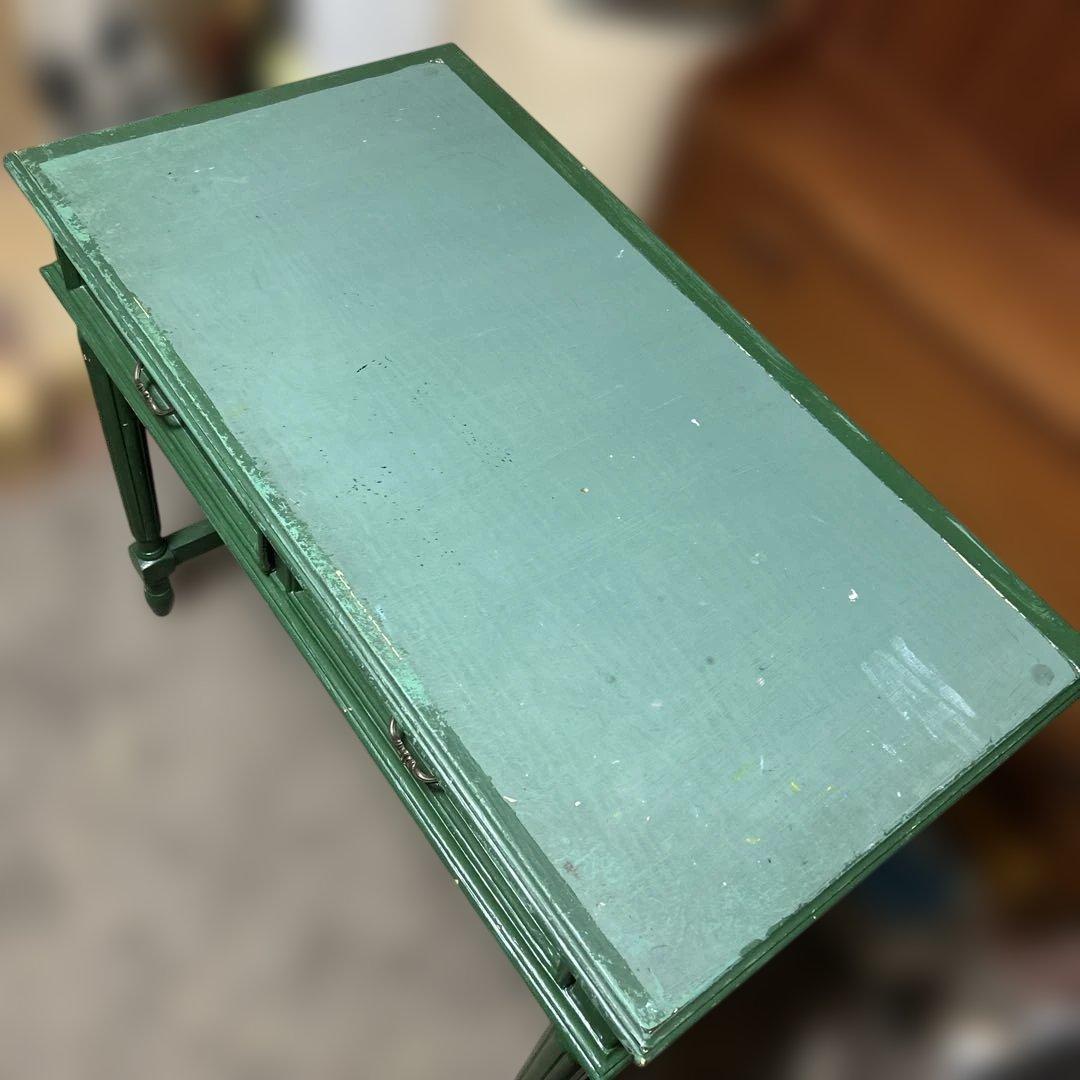 ヴィンテージ アメリカンデスク 机 レトロ 蚤の市 アンティーク 店舗什器 緑