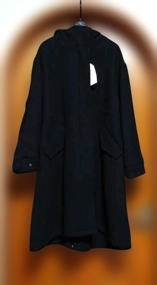 SHIPS any メルトン ウール ミックス M-51 モッズ コート 黒