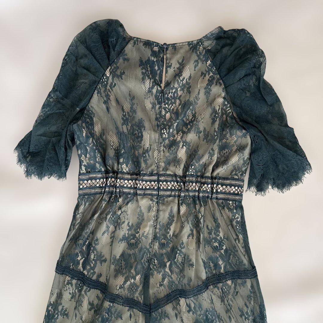 【美品】Dorry doll ショルダーギャザーラッセルレースワンピース　M