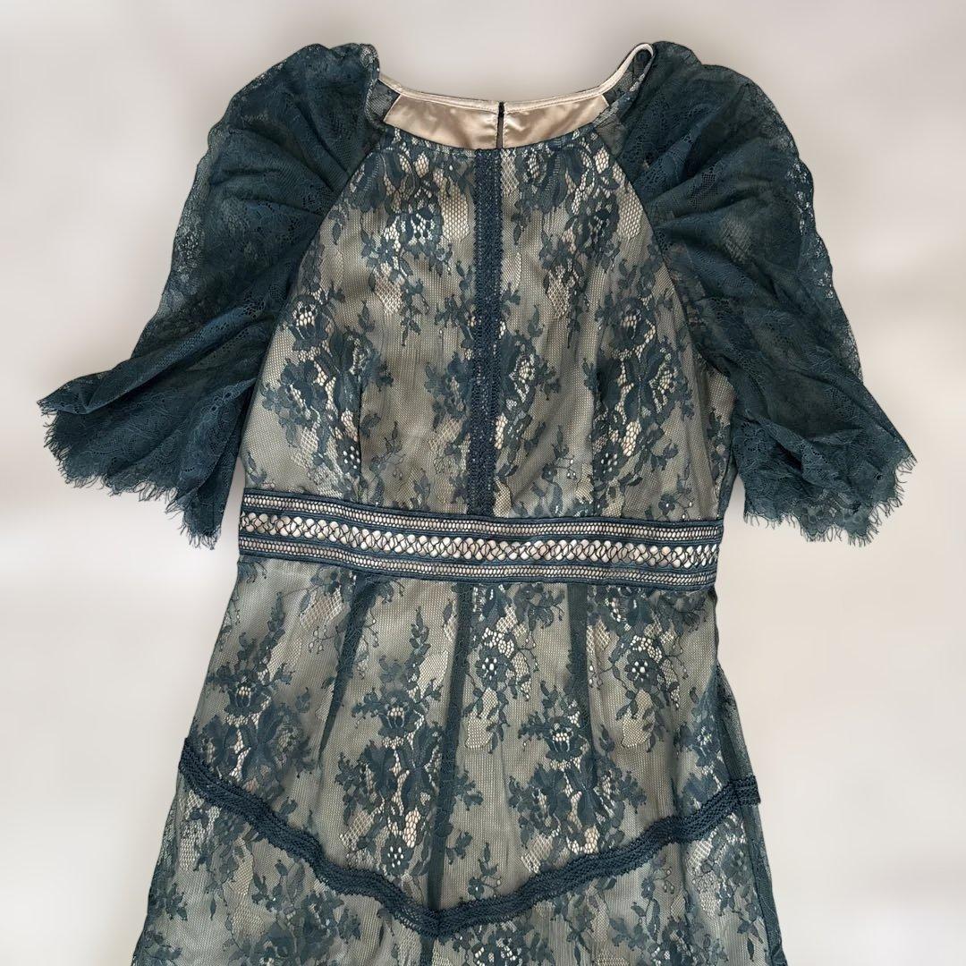 【美品】Dorry doll ショルダーギャザーラッセルレースワンピース　M