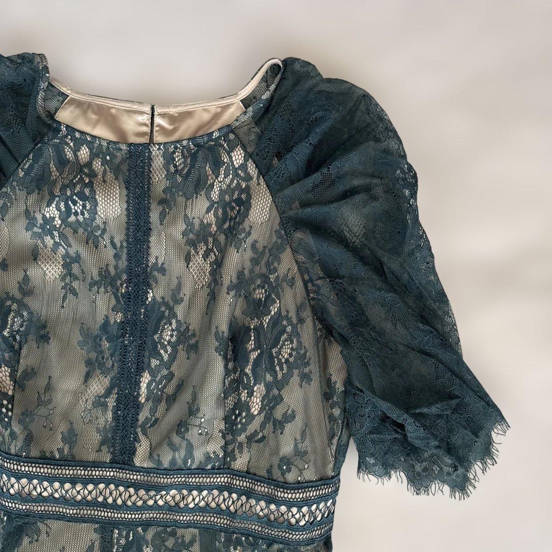 【美品】Dorry doll ショルダーギャザーラッセルレースワンピース　M