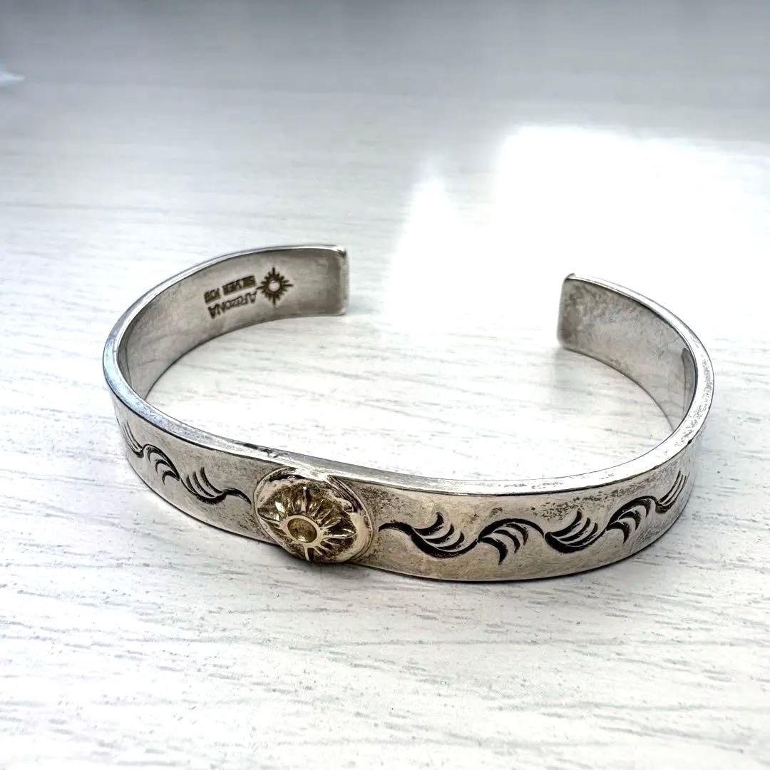 ARIZONA FREEDOM K18 太陽神 唐草 シルバーバングル 10mm