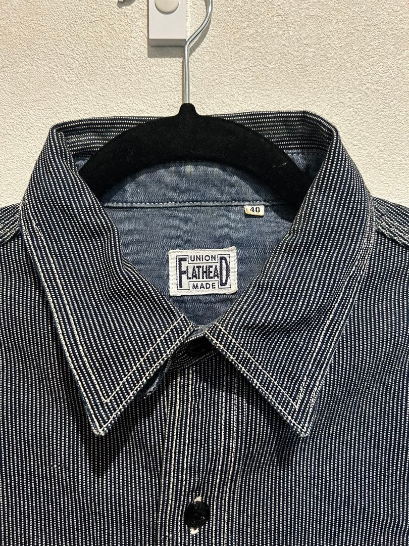 real、used✴︎THE FLAT HEAD ヒッコリーワークシャツ