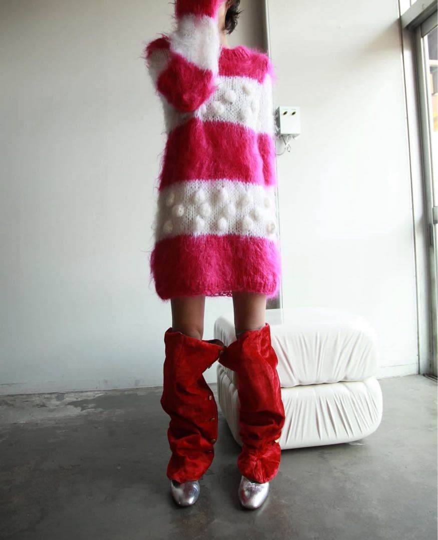 赤スエード フットカバー