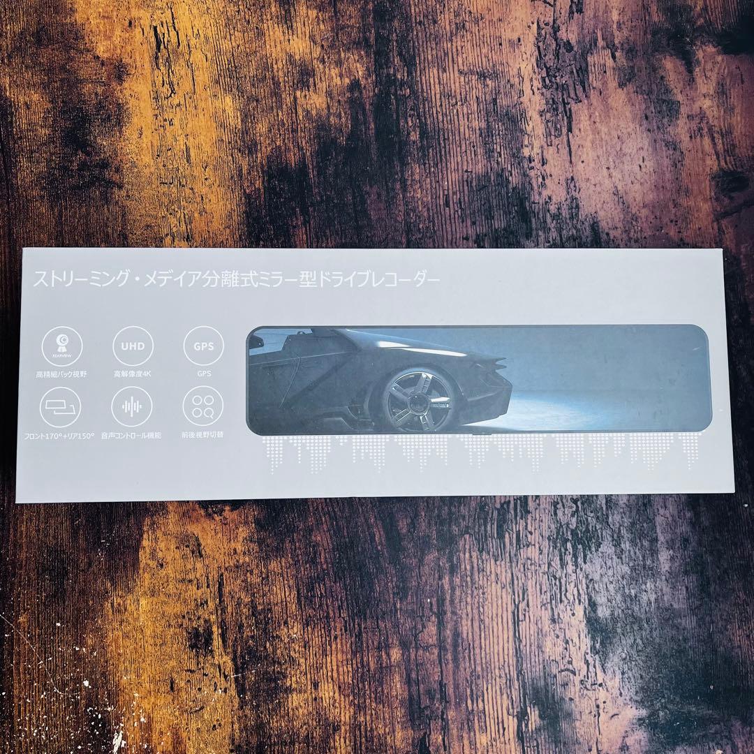 4Kドライブレコーダー ミラー型　前後 64GBカード付800万画素 GPS