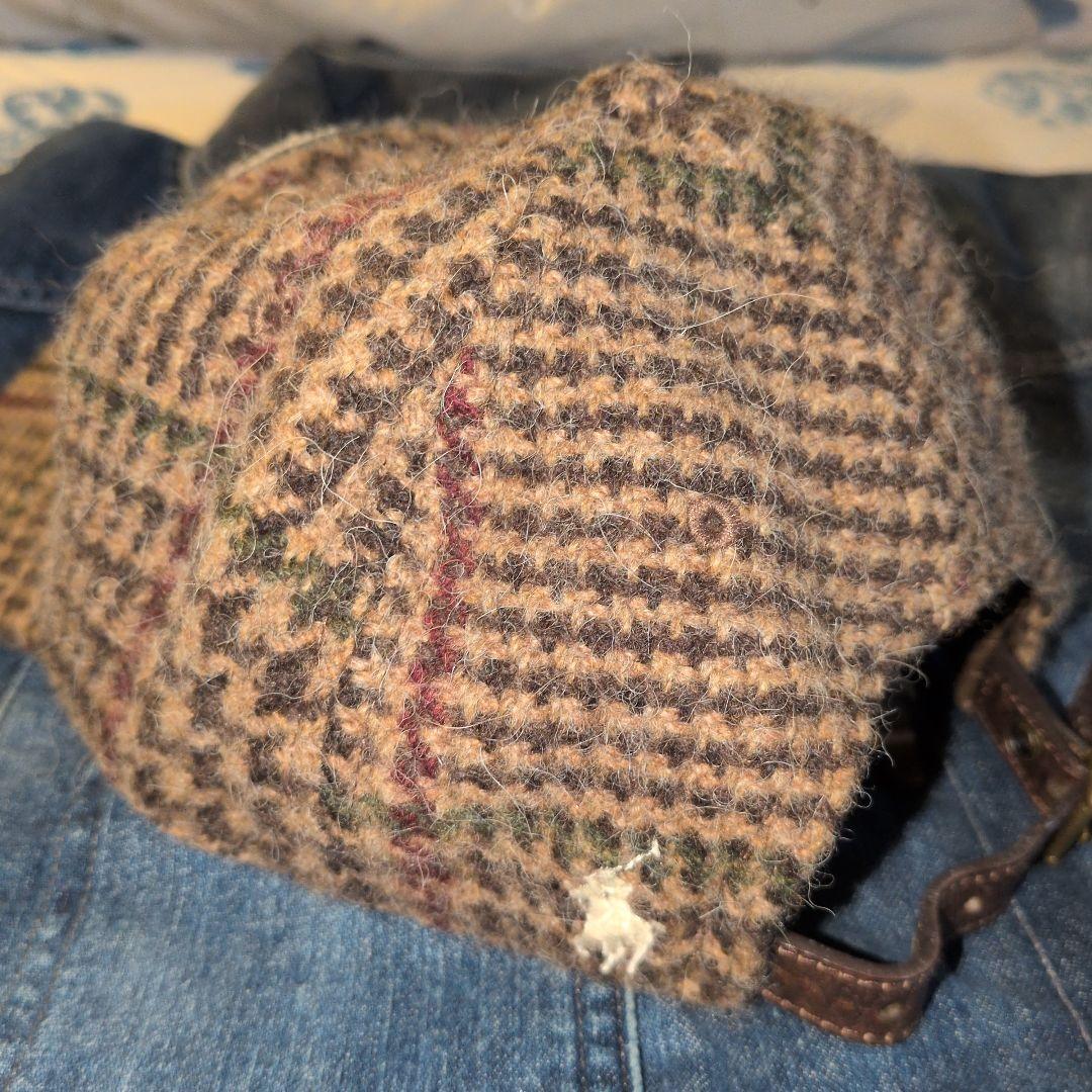 【美品】ラルフローレングレンチェックツイード ボールキャップ