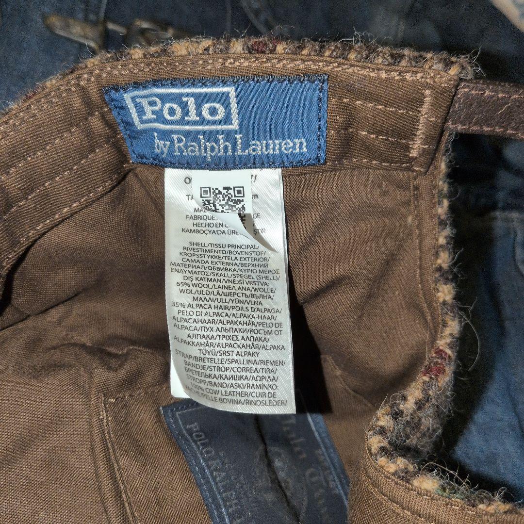 【美品】ラルフローレングレンチェックツイード ボールキャップ