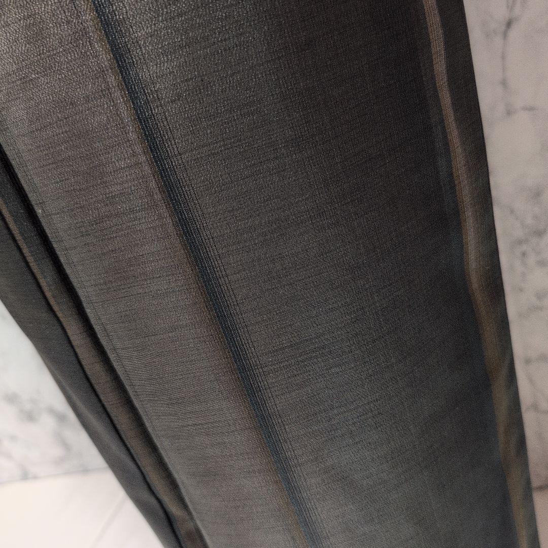 正絹大島紬小紋着物 　ストライプ　モスグリーン系色々