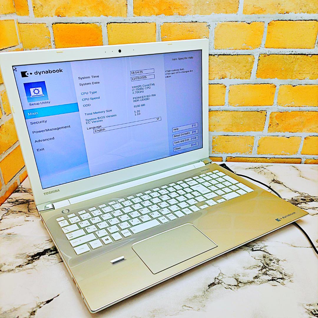 dynabookノートパソコン❣️高性能i7搭載❤️メモリ８G☘️ジャンク