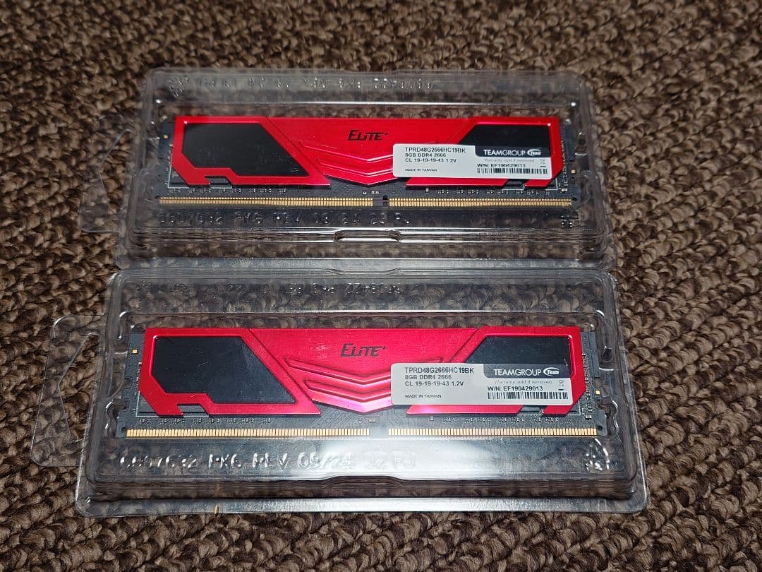 メモリー TEAM ELITE DDR4 (8GBx2)16GB 2666MHz