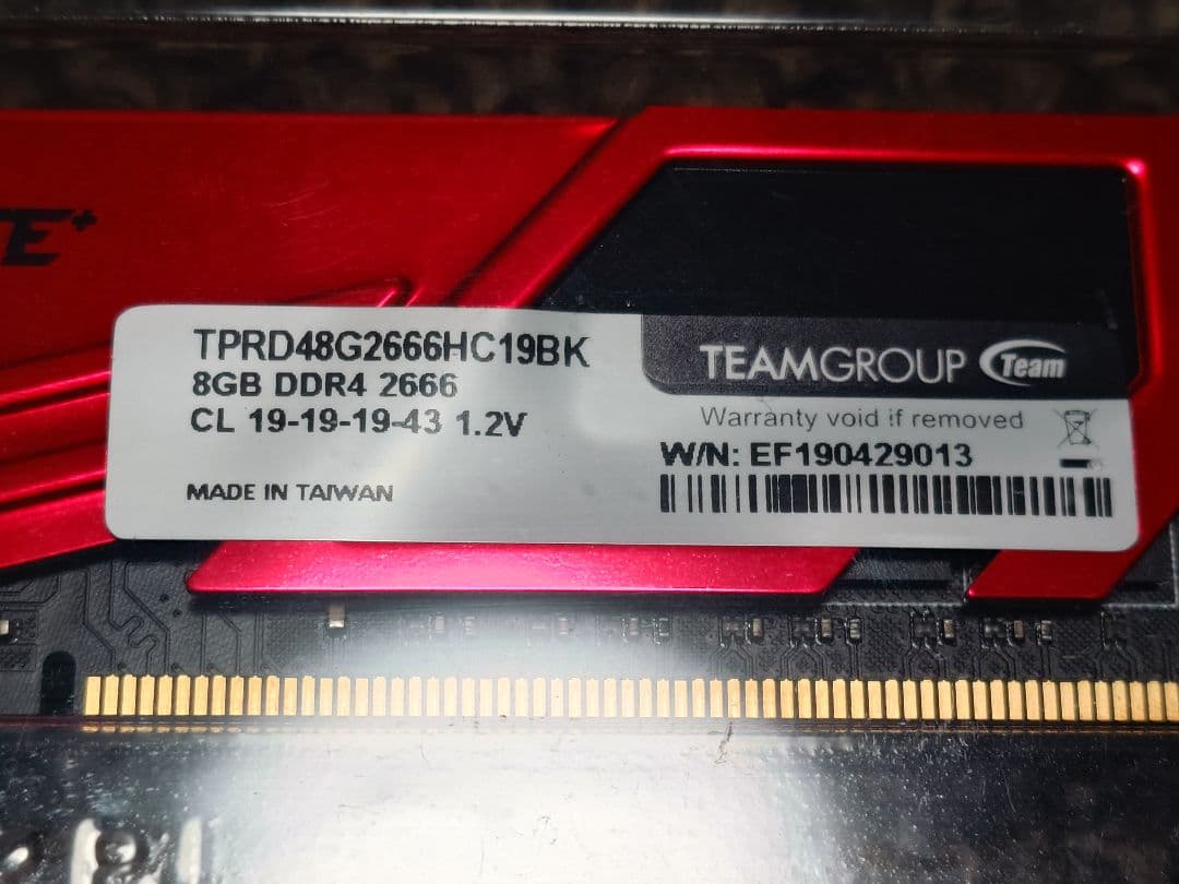 メモリー TEAM ELITE DDR4 (8GBx2)16GB 2666MHz