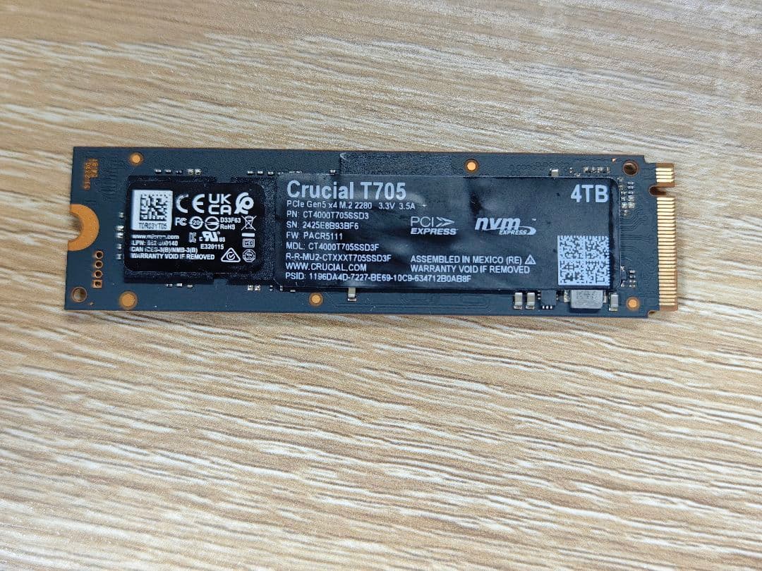 ま*！様 Crucial T705 4TB PCIe Gen5 NVMe SSD
