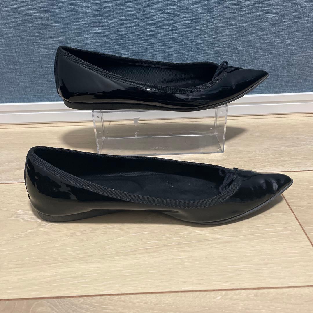 美品レペット バレエシューズ ポインテッドトゥ JUNON エナメル37.5 黒
