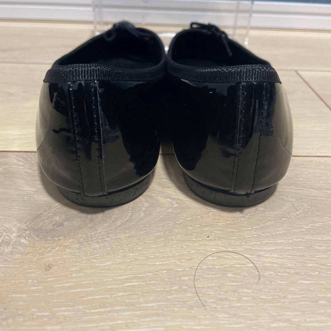 美品レペット バレエシューズ ポインテッドトゥ JUNON エナメル37.5 黒