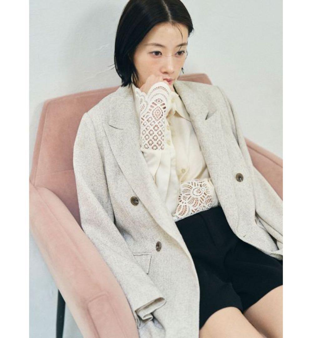 ラグナムーン　レースカフスシャツ　アイボリー