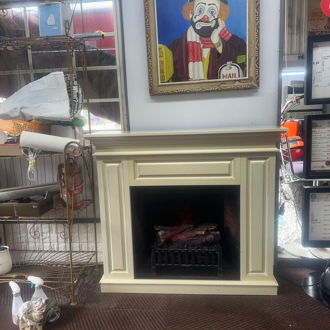 擬薪・疑炎ストーブ　マントルピース 温度調整付温風ストーブ