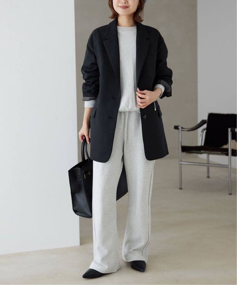 美品 SLOBE IENA PE SHARK ビッグジャケット ブラック