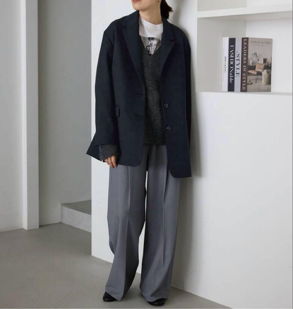 美品 SLOBE IENA PE SHARK ビッグジャケット ブラック