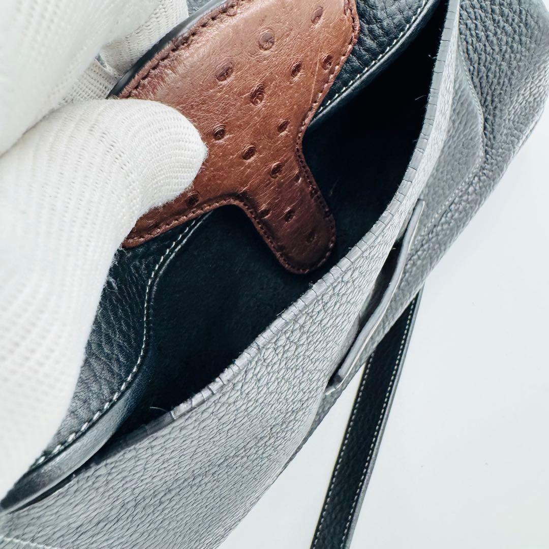 ロエベ メイ36 レザー シボ革 トートバッグ ショルダー ビジネス A4可 黒