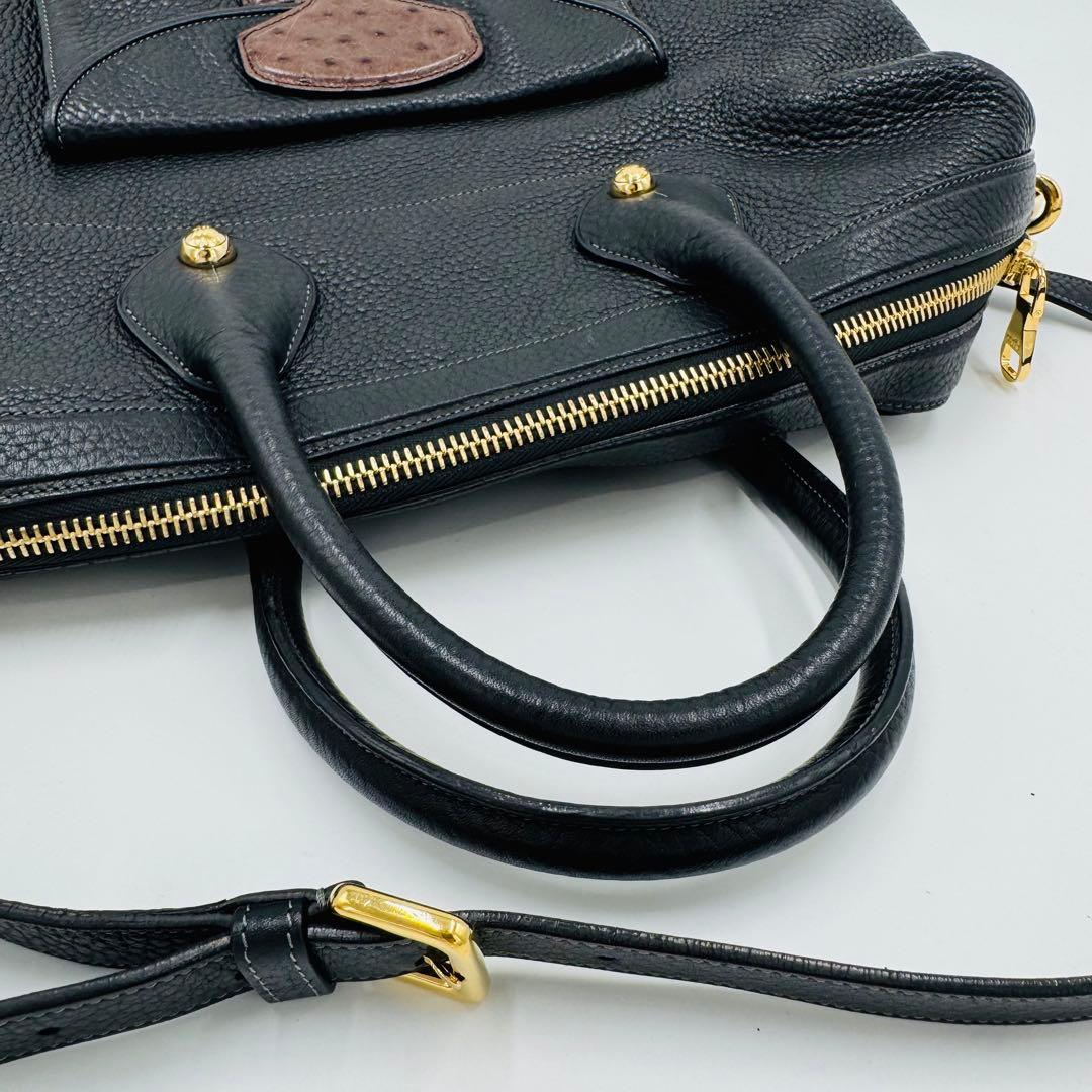 ロエベ メイ36 レザー シボ革 トートバッグ ショルダー ビジネス A4可 黒