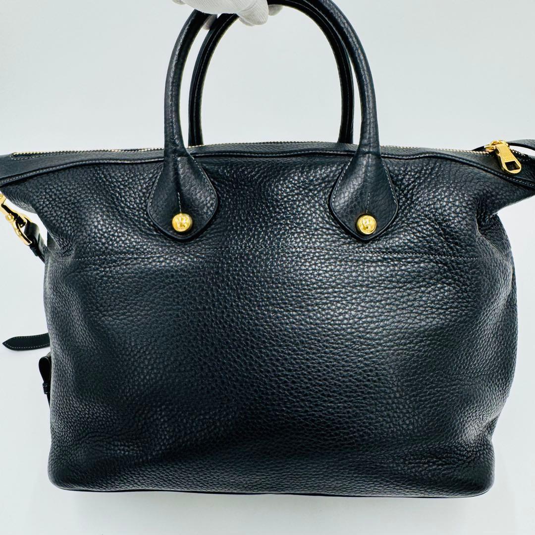 ロエベ メイ36 レザー シボ革 トートバッグ ショルダー ビジネス A4可 黒