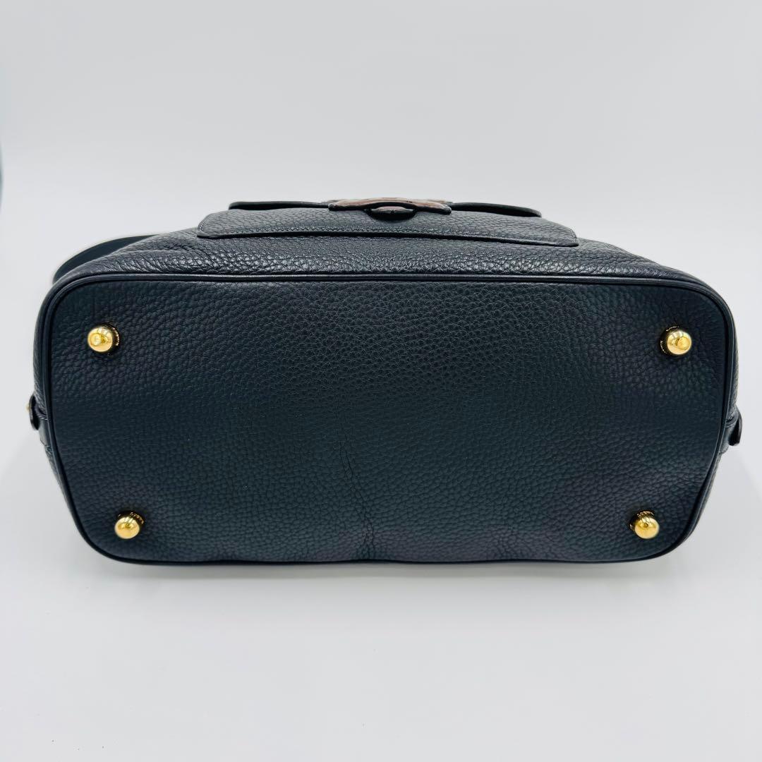 ロエベ メイ36 レザー シボ革 トートバッグ ショルダー ビジネス A4可 黒