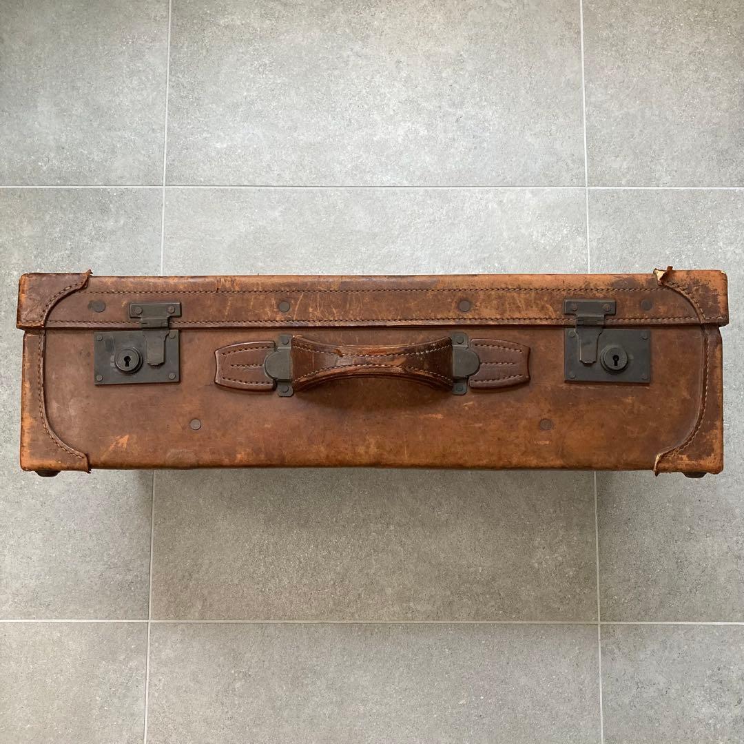 特大 ヴィンテージ レザー トランクケース トランクバッグ レトロ雑貨 古道具