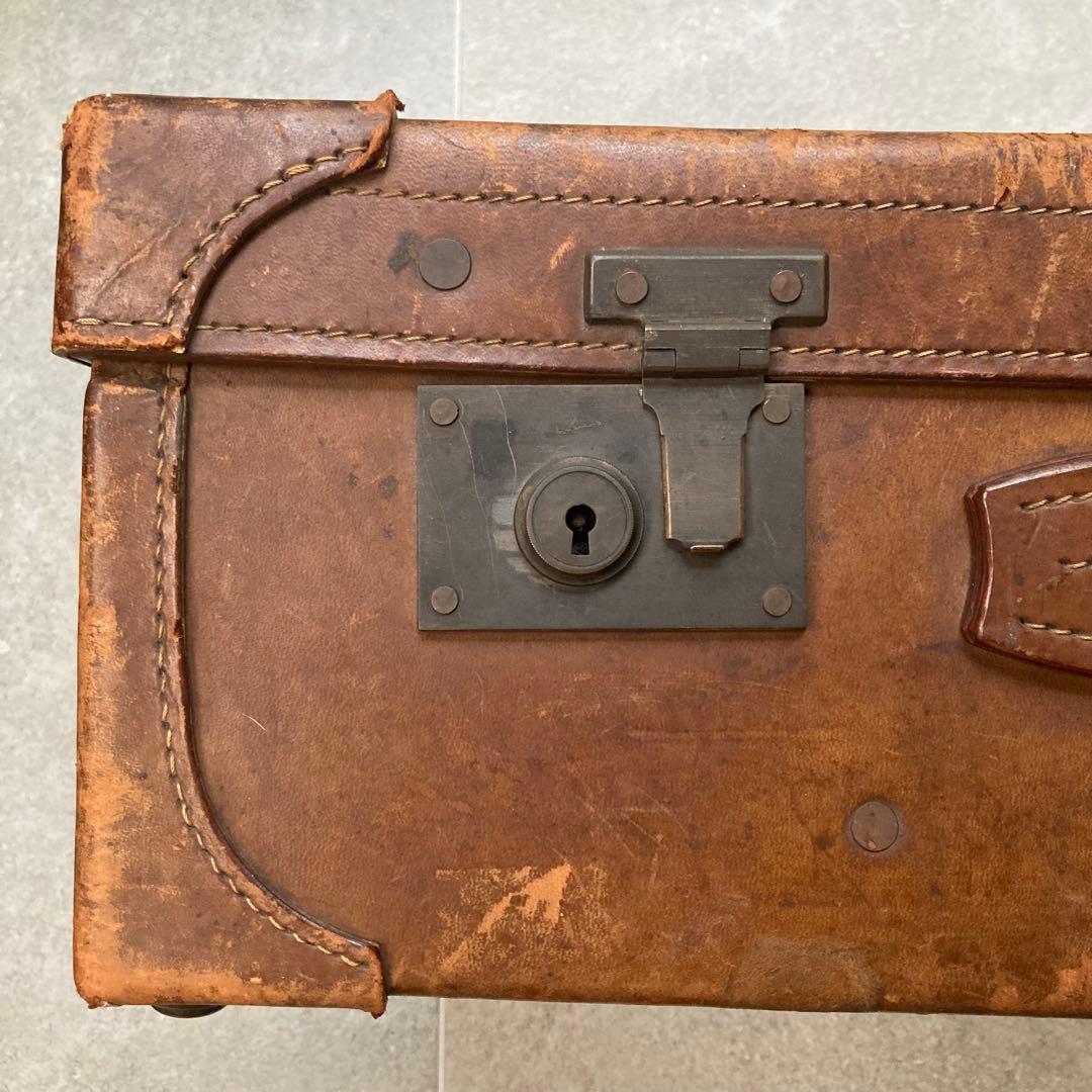 特大 ヴィンテージ レザー トランクケース トランクバッグ レトロ雑貨 古道具
