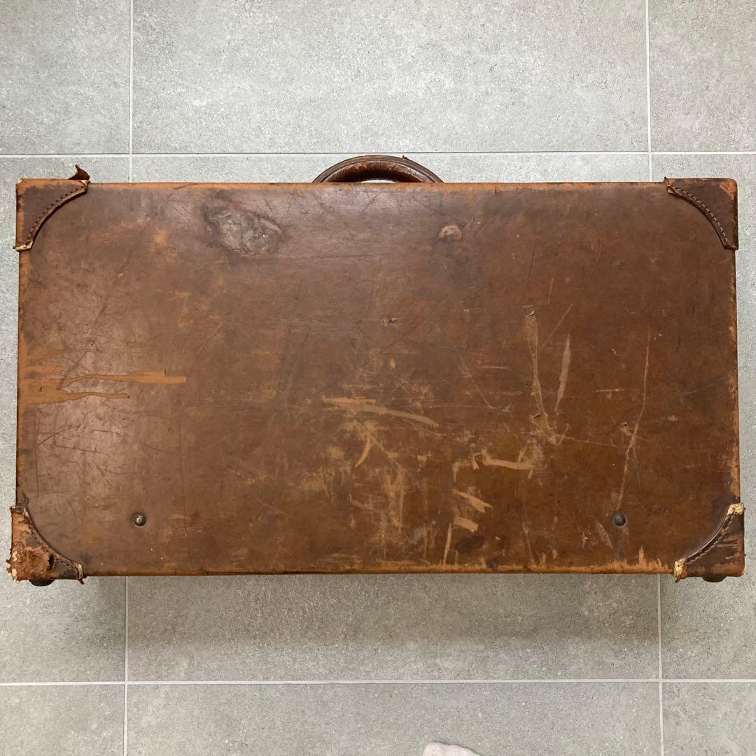 特大 ヴィンテージ レザー トランクケース トランクバッグ レトロ雑貨 古道具