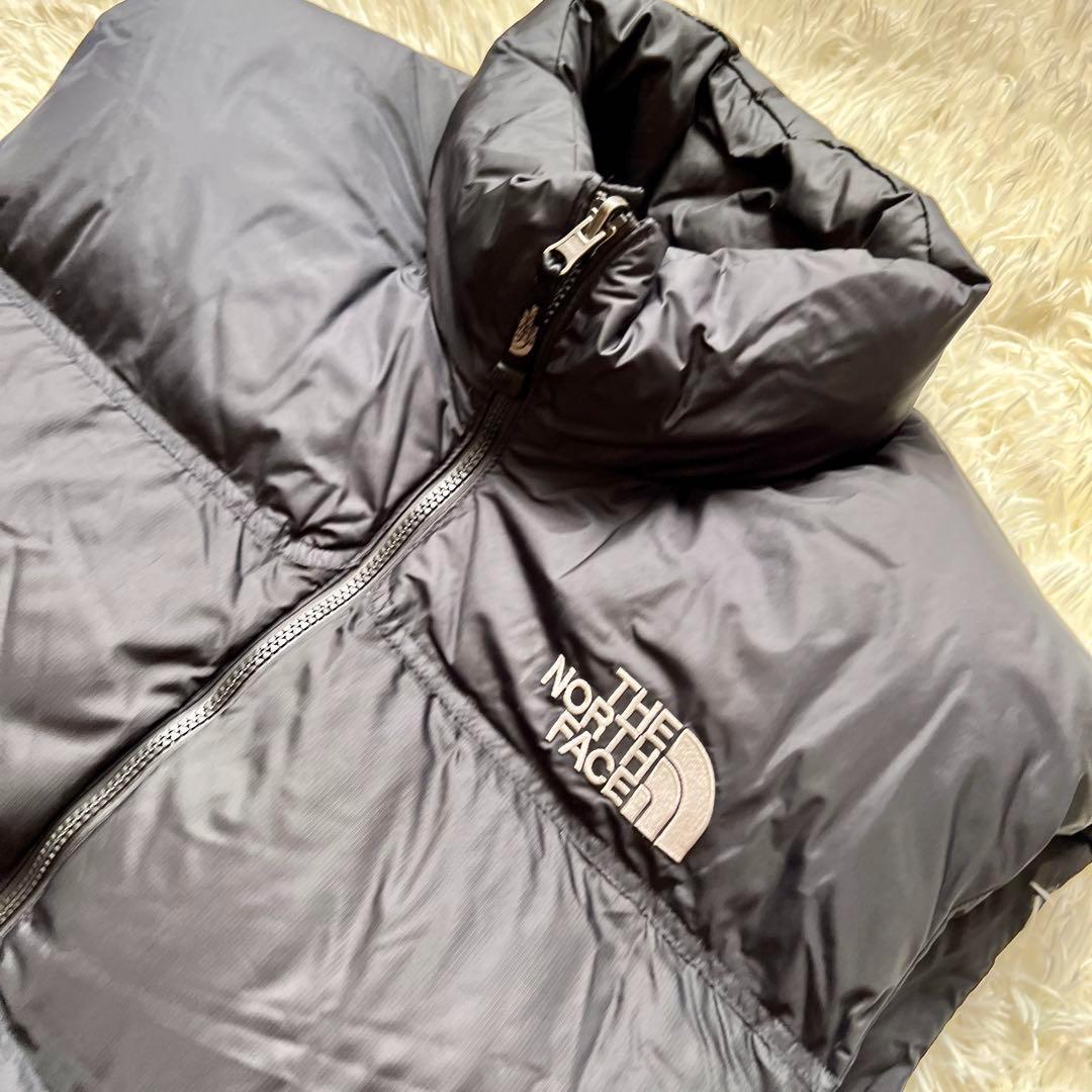 超希少サイズ　美品 ノースフェイス ダウンベスト 黒 メンズXL センターロゴ