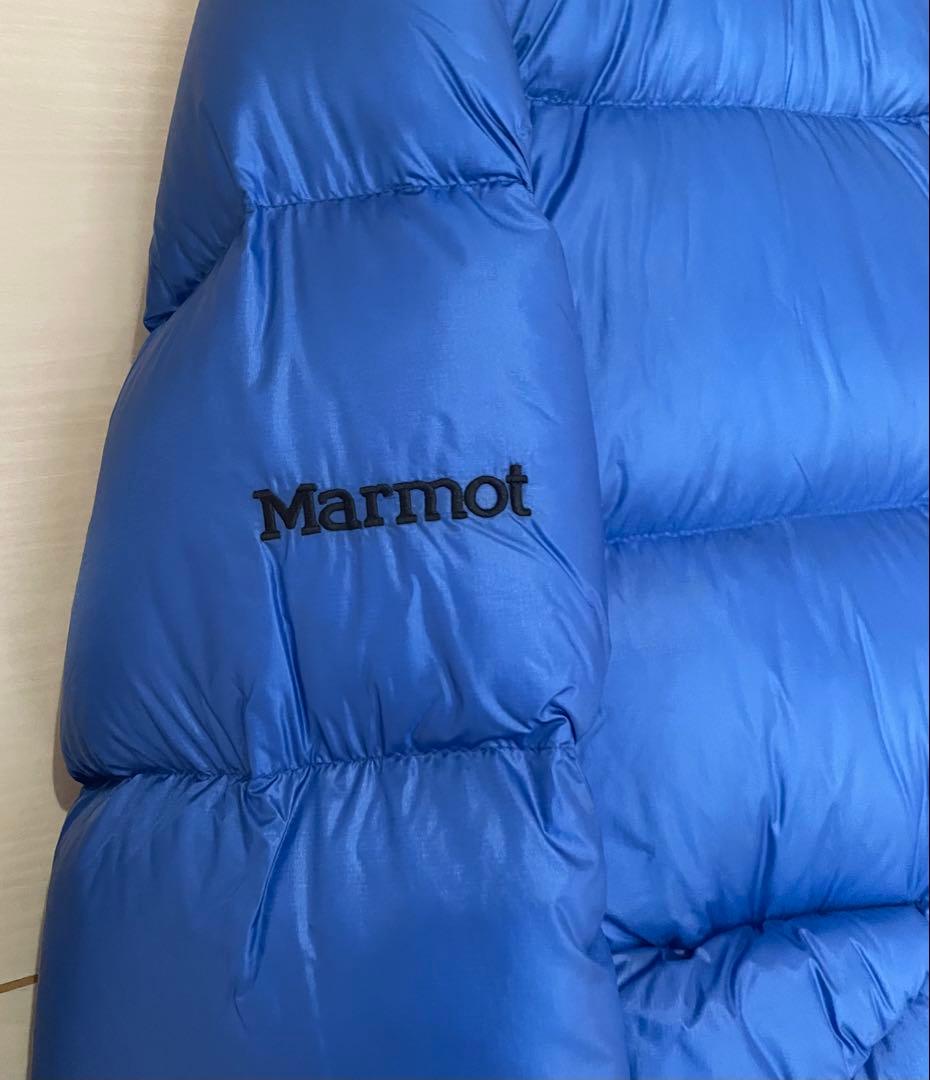 美品　marmot ジーンズファクトリー別注ダウンジャケット　Lサイズ　ブルー