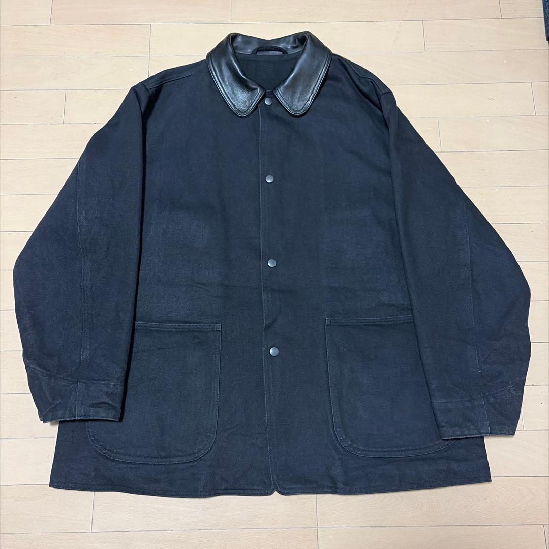 最安　COMOLI タグあり　デニムレザーワークジャケット 2 2024AW