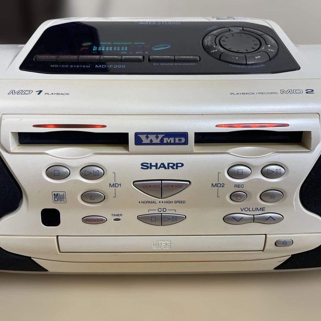 シャープ　MD-F200 MD CD カセットテープ　ダブルMD 再生確認済み