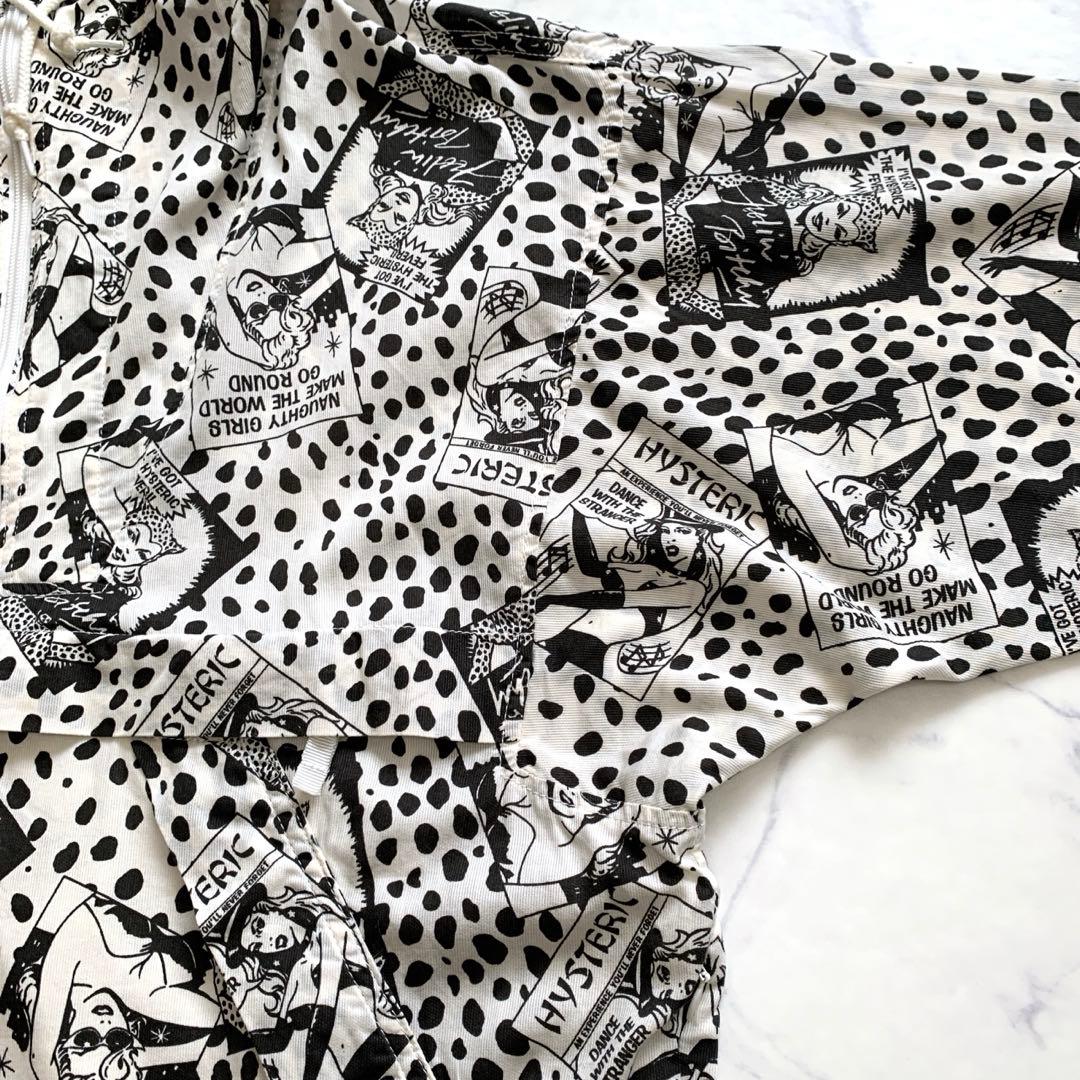 ヒステリックグラマー　ハーフジップパーカーワンピース　ヒスガール　ヒョウ柄　白