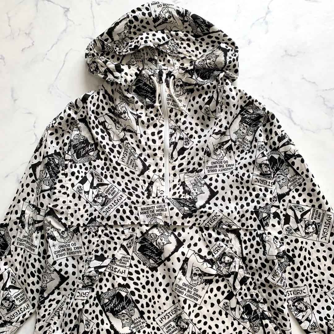 ヒステリックグラマー　ハーフジップパーカーワンピース　ヒスガール　ヒョウ柄　白