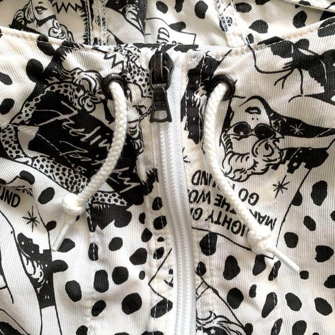 ヒステリックグラマー　ハーフジップパーカーワンピース　ヒスガール　ヒョウ柄　白