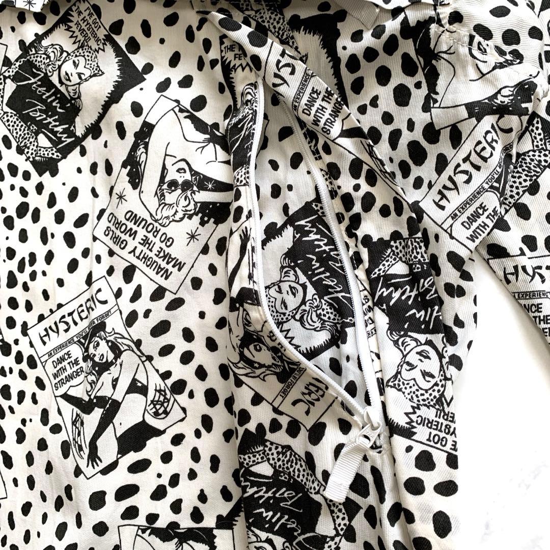 ヒステリックグラマー　ハーフジップパーカーワンピース　ヒスガール　ヒョウ柄　白