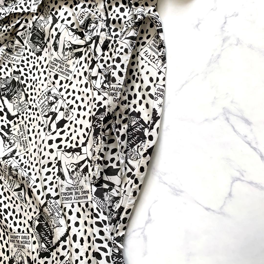 ヒステリックグラマー　ハーフジップパーカーワンピース　ヒスガール　ヒョウ柄　白